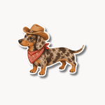 Cowboy Daschund Sticker