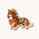 Cowboy Daschund Sticker